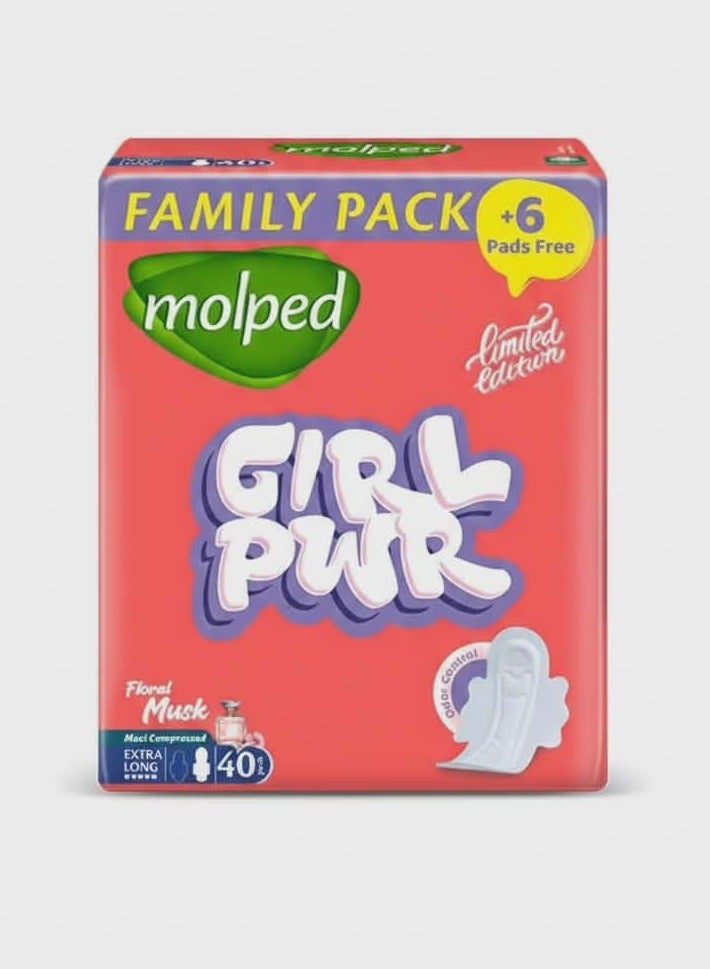 Molped - Limited Edition (Floral Musk) - Family Pack - Extra Long - 40 Pads - Image 1